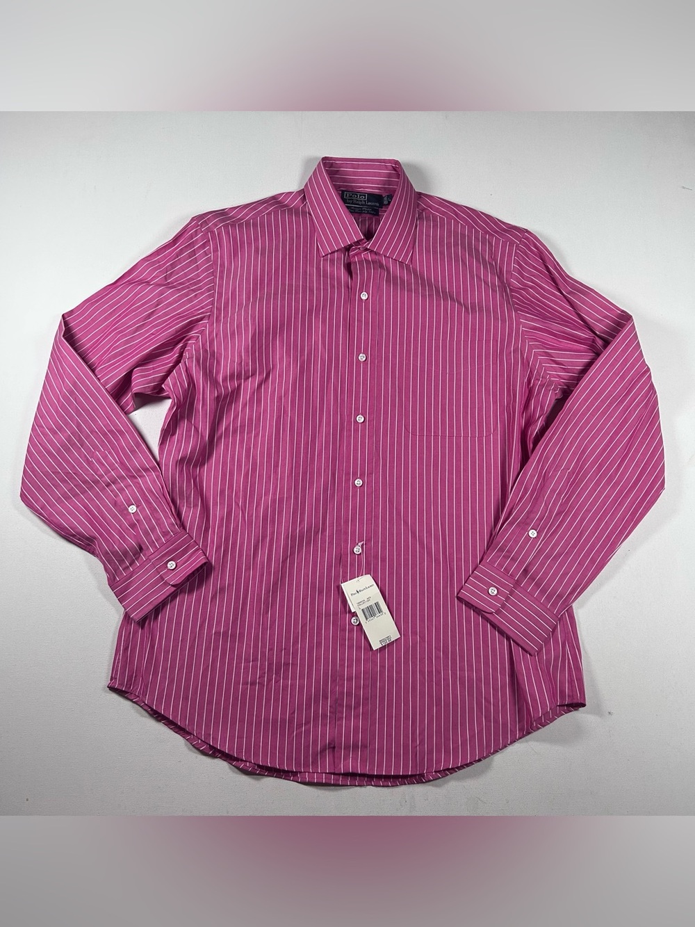 VTG Polo Ralph Lauren Shirt L Hong Kong Custom Fit Philip Fine Two-Ply 100s NEW